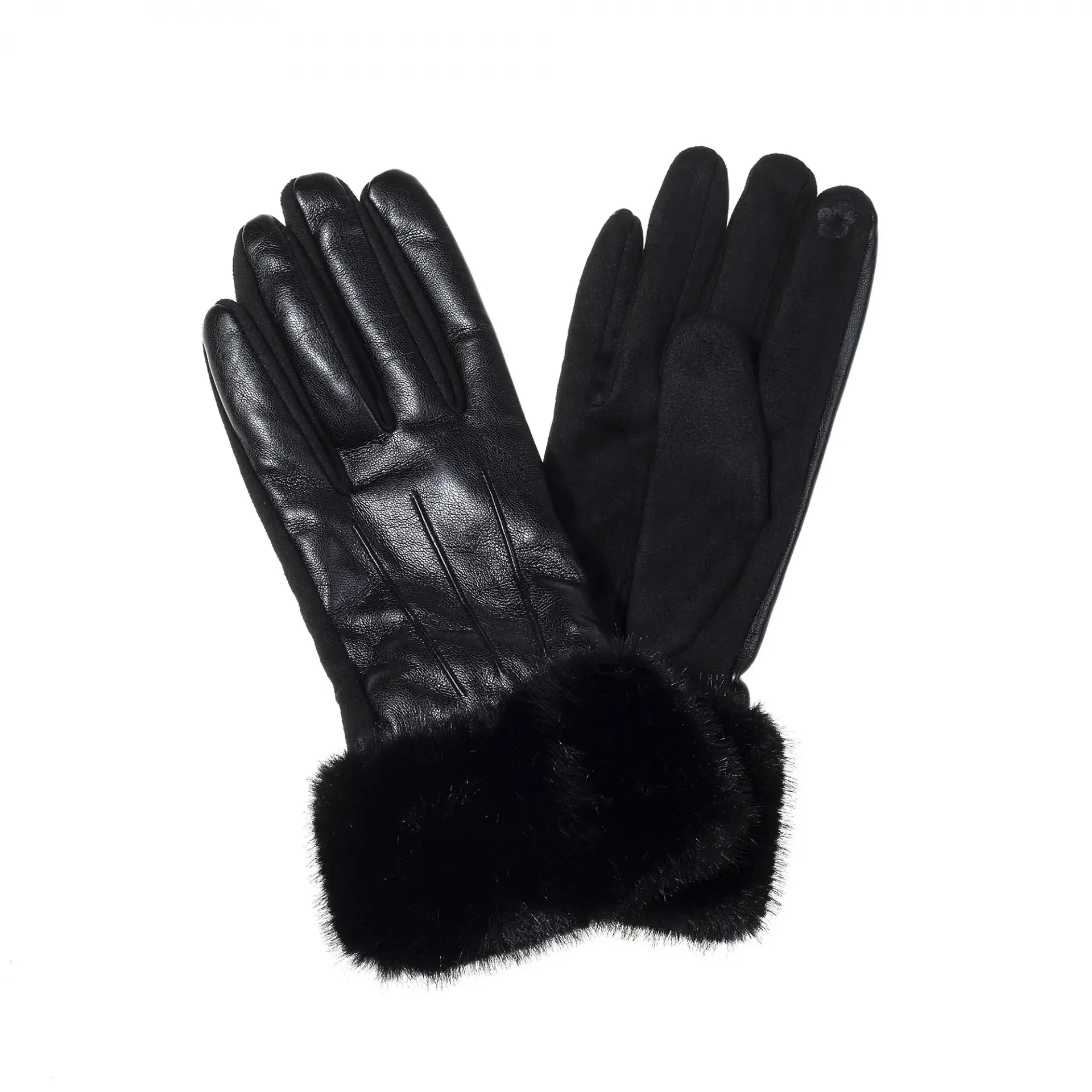 Damen Handschuhe in Hirschlederoptik mit Kunstfellbesatz – Alexander Jung Reitsport