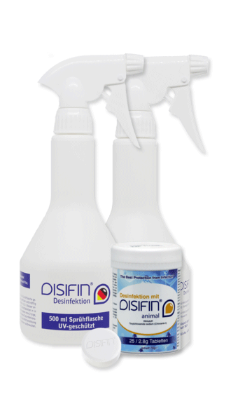 DISIFIN animal Desinfektionstabs Dose mit 25 Tabs inkl. 2 Sprühflaschen